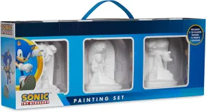 Sonic The Hedgehog Paint Your Own Figures Set of 3 for Kids Teenagers DIY Crafts Art Set Knuckles Amy - Gifts for Gamers