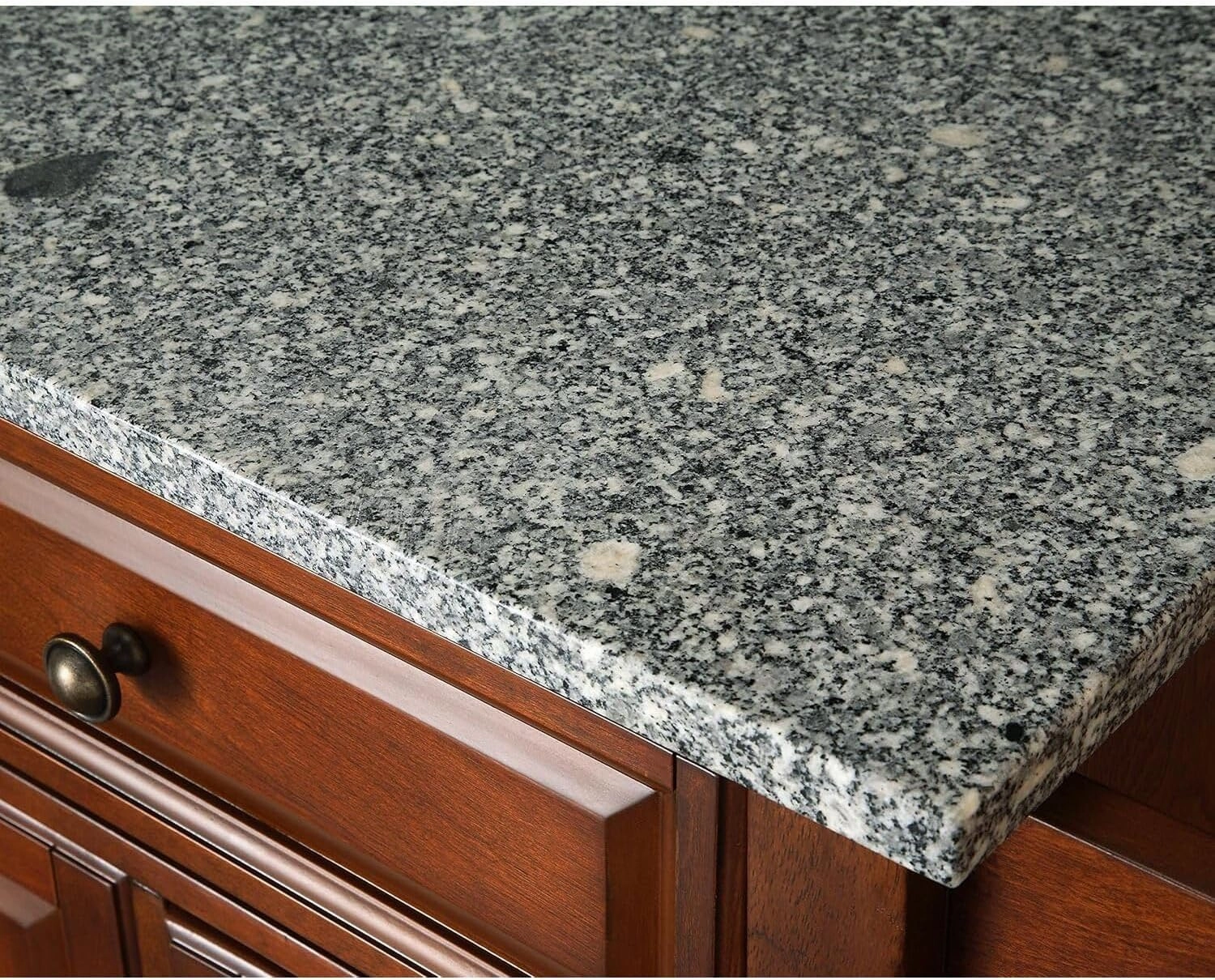 Sophisticated Simplicity Full Size Kitchen Island with Spacious Countertop, Portable Design, Modern Kitchen Furniture, Convenient Storage Drawers Cherry/Gray Granite Top