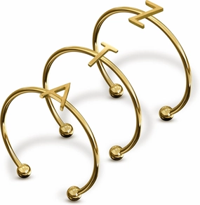 Sorority Shop Zeta Tau Alpha Stacking Ring Set - Adjustable Rings with 18k Gold Plating