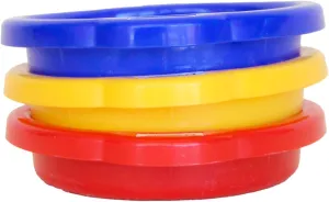 Spielstabil 3 Pack Small Sand Sieves (1 Red, 1 Blue, 1 Yellow Beach Sifter) - Made in Germany