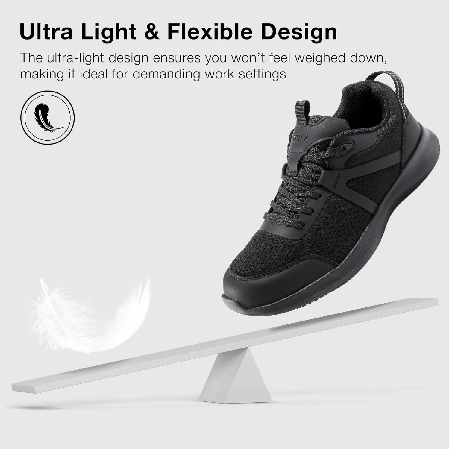 SPIEZ Women‘s Non Slip Work Shoes, Lightweight Zapatos Antideslizantes para Mujer, Slip Resistant Food Service Shoes for Restaurant, Kitchen, Hospital, Nurse with SRC Certified