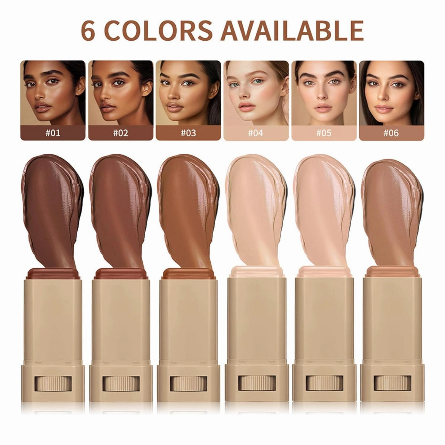 Splendor Serum Boosted Skin Tint Balm, Solid Tinted Moisturizing Serum Contour Stick Foundation Face Stick, Sweat-proof Portable for Women of All Skin Tones (#2-2PCS)