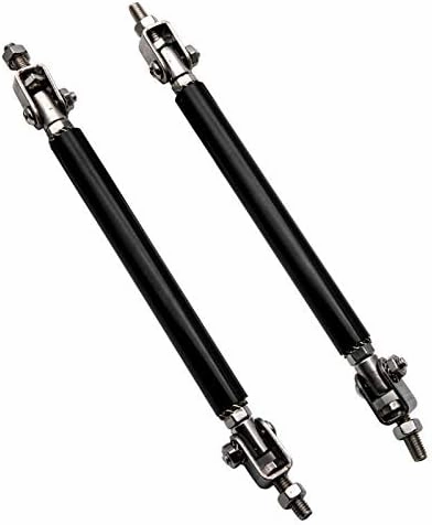 Splitter Rod,MASO Black Adjustable 100MM Front Bumper Lip Strut Rods Tie Bar Support Black
