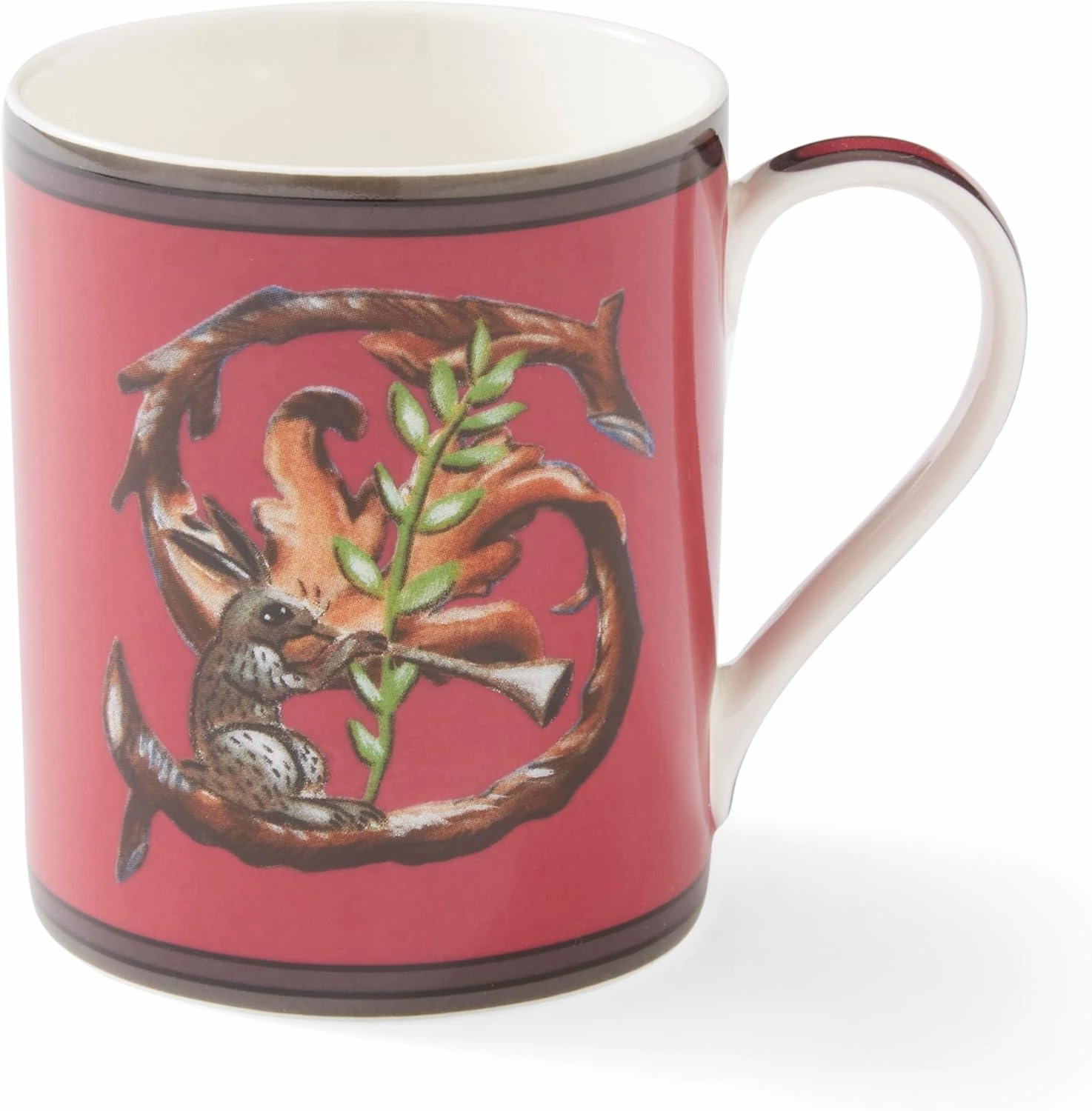 Spode Kit Kemp 12oz Alphabet Mug | Letter S- Unique Stylish Pattern | Fine China | Dishwasher Safe | For Coffee and Tea | Fabulous Gift | Home or Office Use