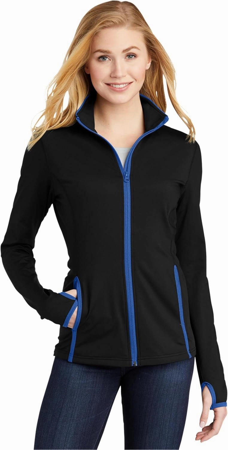 SPORT-TEK Women's Sport-Wick Stretch Contrast Full-Zip Jacket LST853