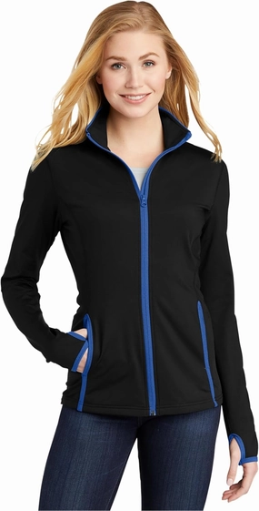 SPORT-TEK Women's Sport-Wick Stretch Contrast Full-Zip Jacket LST853