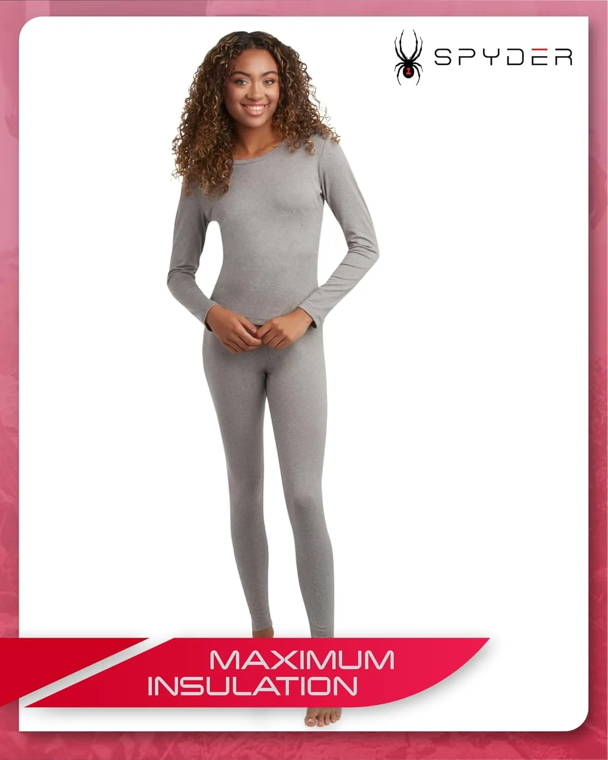 Spyder Women's Thermal Underwear Set - 2 Piece Brushed Back Fleece Lined Long Johns Base Layer Set for Women (Sizes: S-XL)