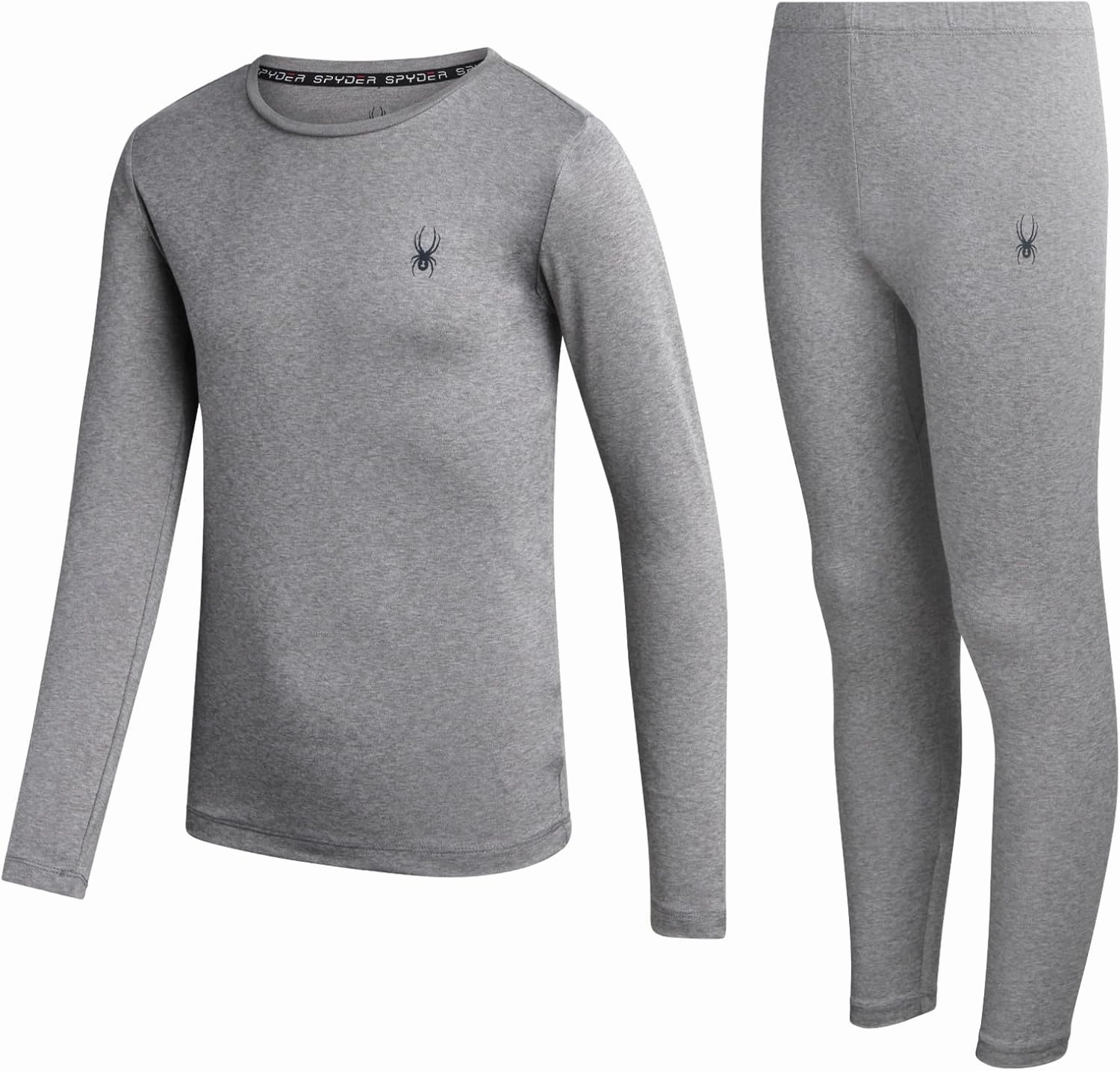 Spyder Kids Thermal Underwear Set - 2 Piece Brushed Back Fleece Lined Long Johns Base Layer Set for Boys and Girls (4-18)