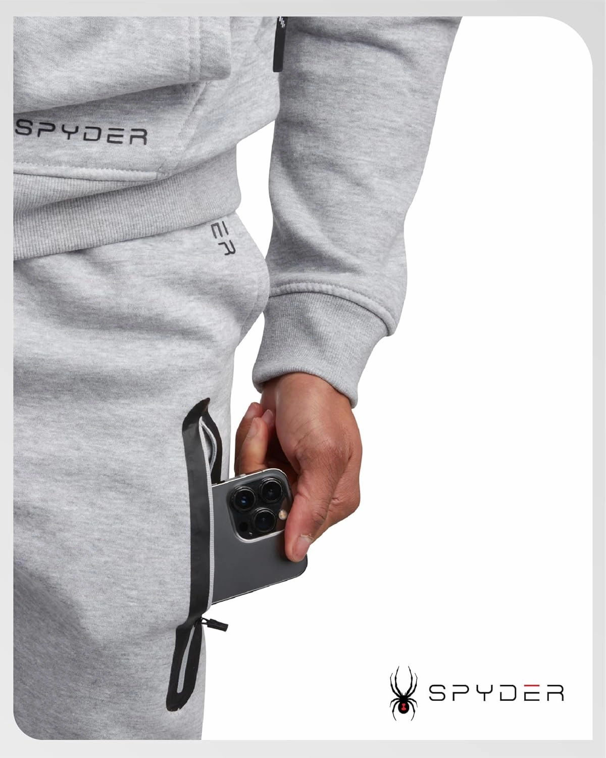 Spyder Mens Tracksuit - 2 Piece Sweatsuit for Men with Zip Up Hoodie & Jogger Sweatpants, Track Suit for Jogging or Warm Up