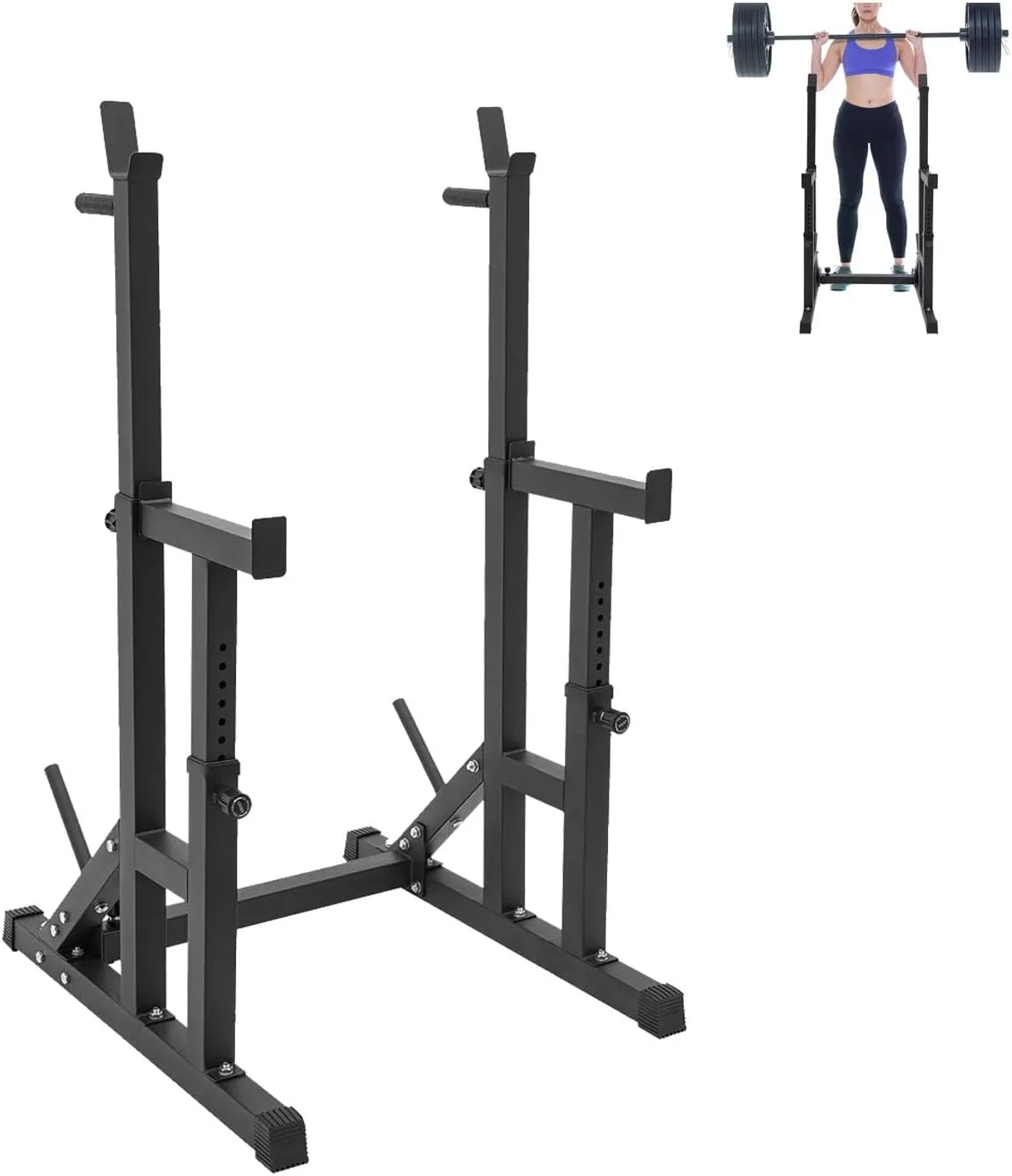 Squat Rack, Multi-Function Barbell Rack for Weight Lifting, 551 Squat Rack for Home Gym, For Various Exercises Such as Squats, Bench Presses, Shoulder Presses, Push-Ups, Overhead Weightlifting