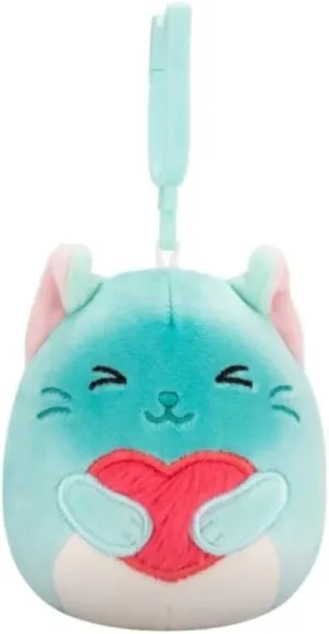 Squishmallows Sigrid Siamese Cat Valentine Plush Clip, 3.5 Inch