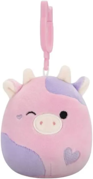 Squishmallows Valentine's Day Cow Patty Plush Clip, 3.5 Inch