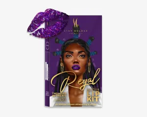 Stay Golden Cosmetics Regal Glitter Lip Kit, Two Looks in One Kit, An Ethereal Unicorn Shimmering in Purple