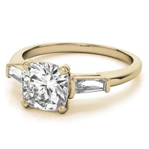 Sterling Silver Cushion- Cut Adjustable Engagement Yellow Gold Ring For Women