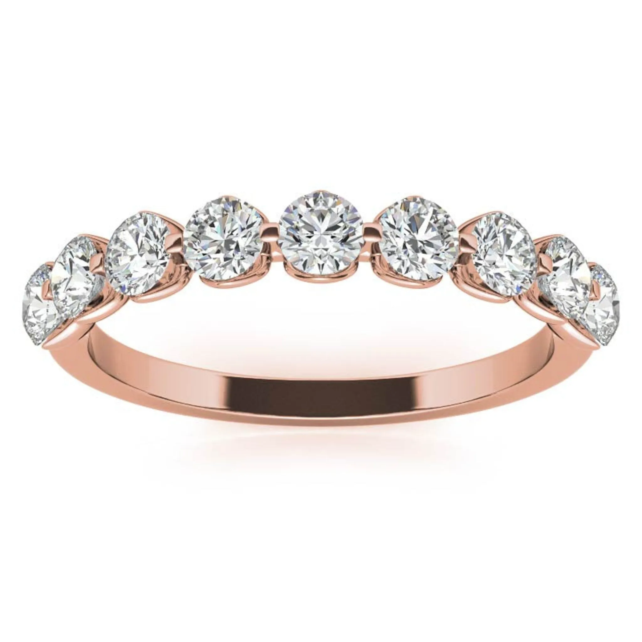 Sterling Silver Graceful Adjustable Round Cut Diamond Rose Gold Ring For Women