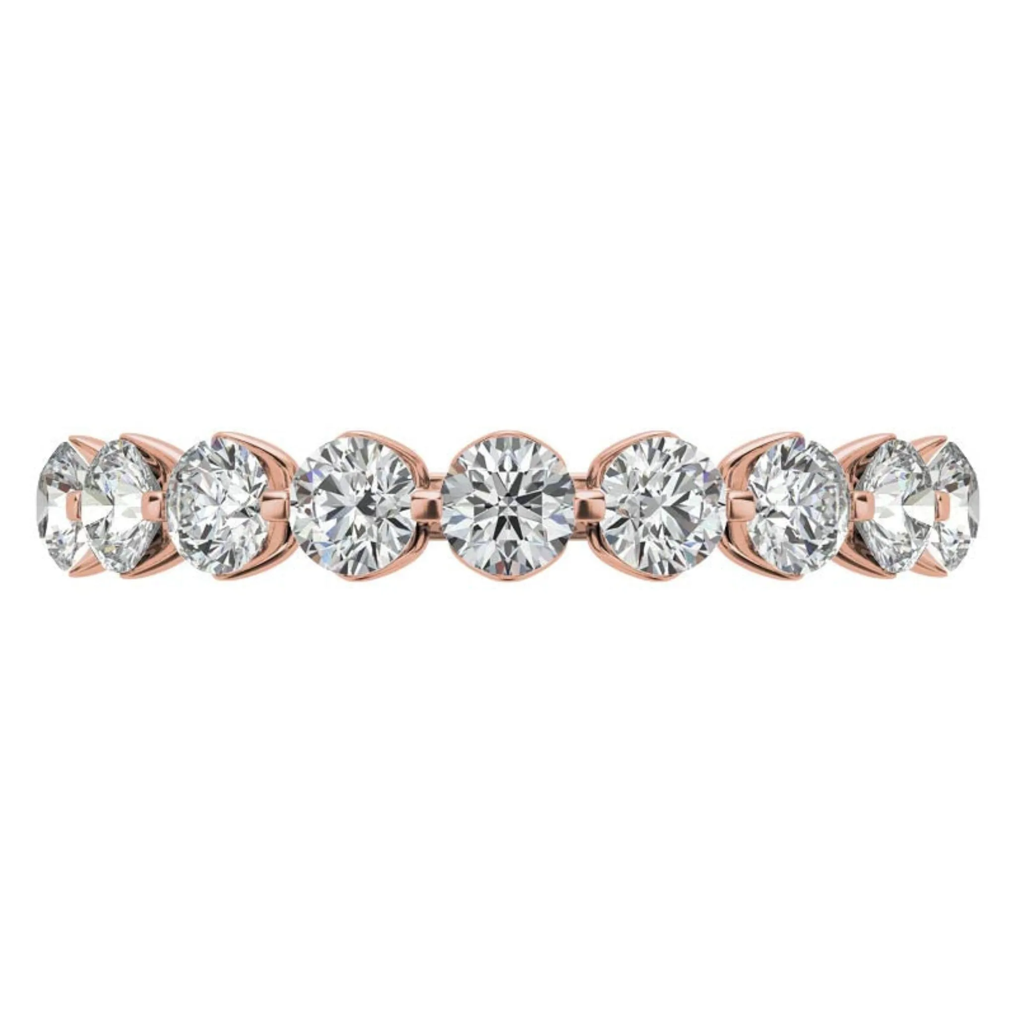 Sterling Silver Graceful Adjustable Round Cut Diamond Rose Gold Ring For Women