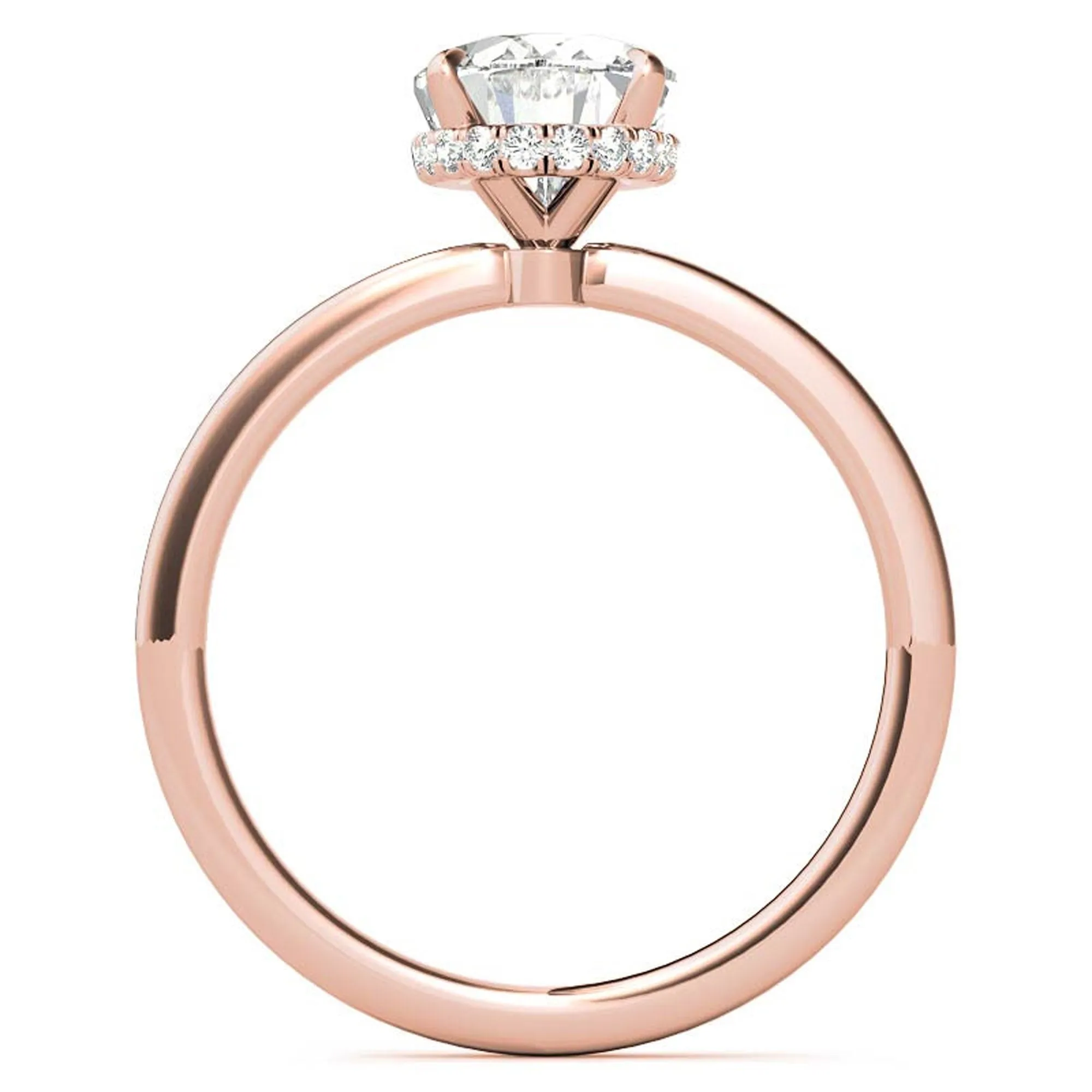 Sterling Silver Oval-Cut Solitaire Rose Gold Minimalist Engagement Ring for Women