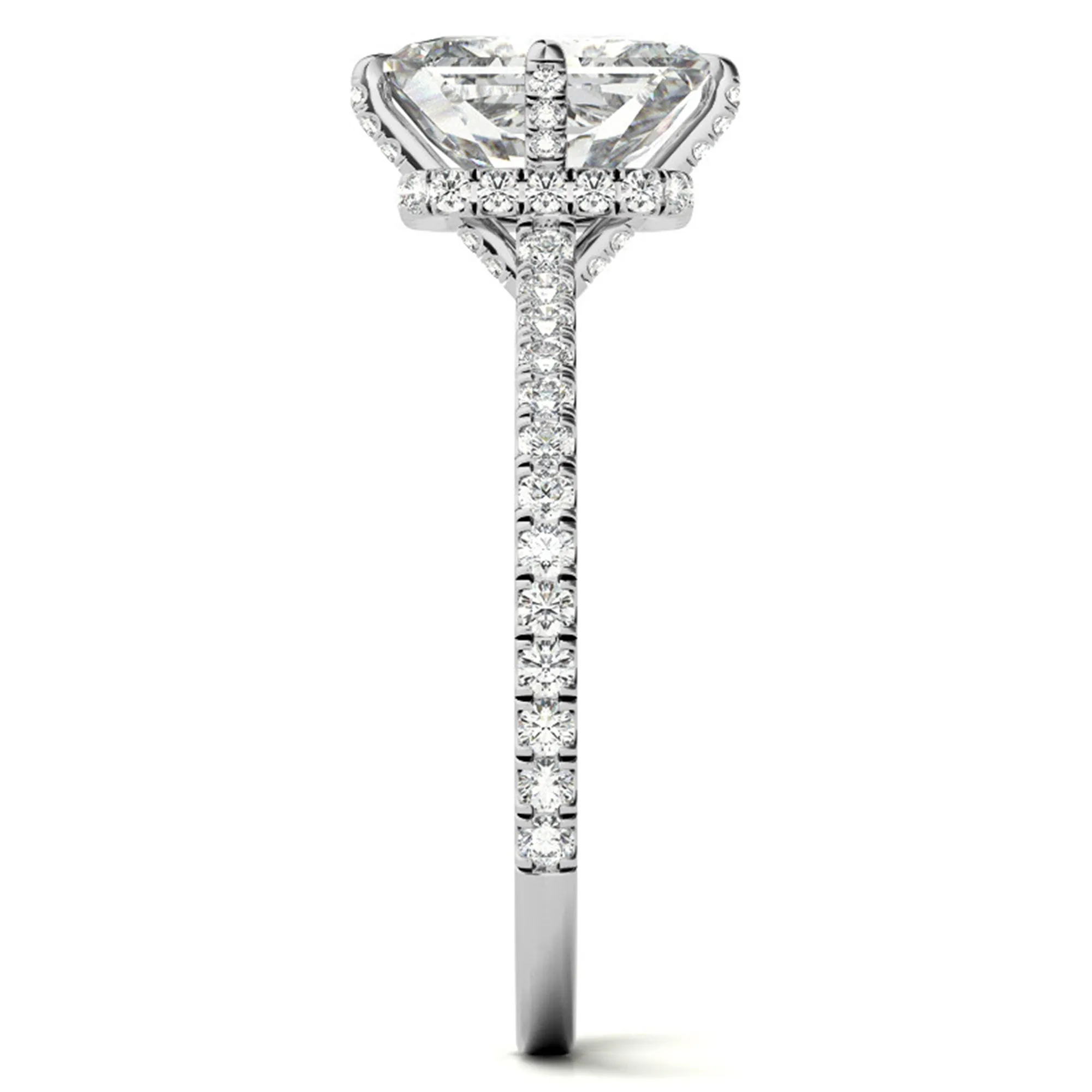 Sterling Silver Radiant-Cut Center Stone Adjustable  Engagement  White Gold Ring Perfect for  Special Occasions