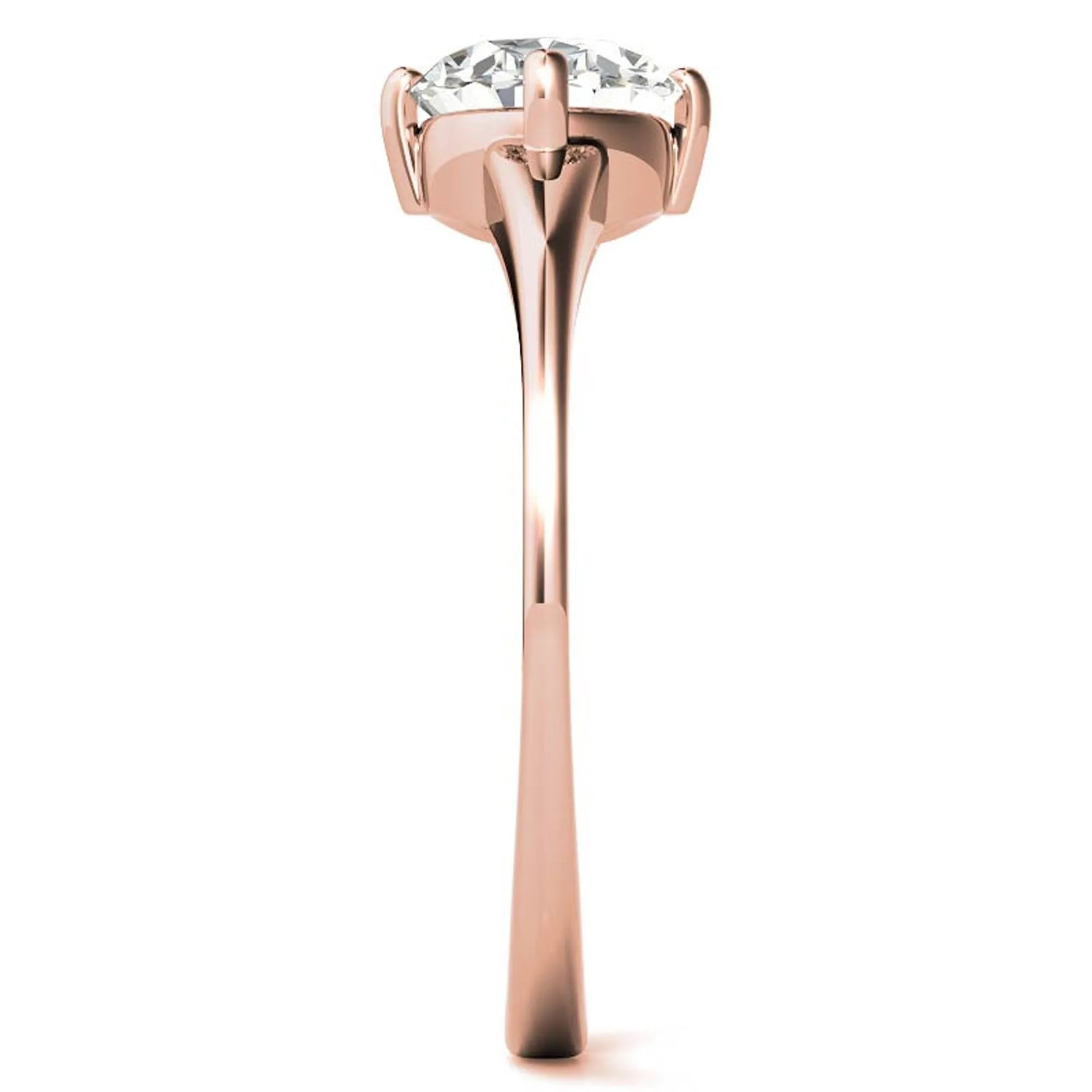 Stunning Solara Oval Solitaire Ring - Adjustable Sterling Silver with Luxurious Rose Gold Plating