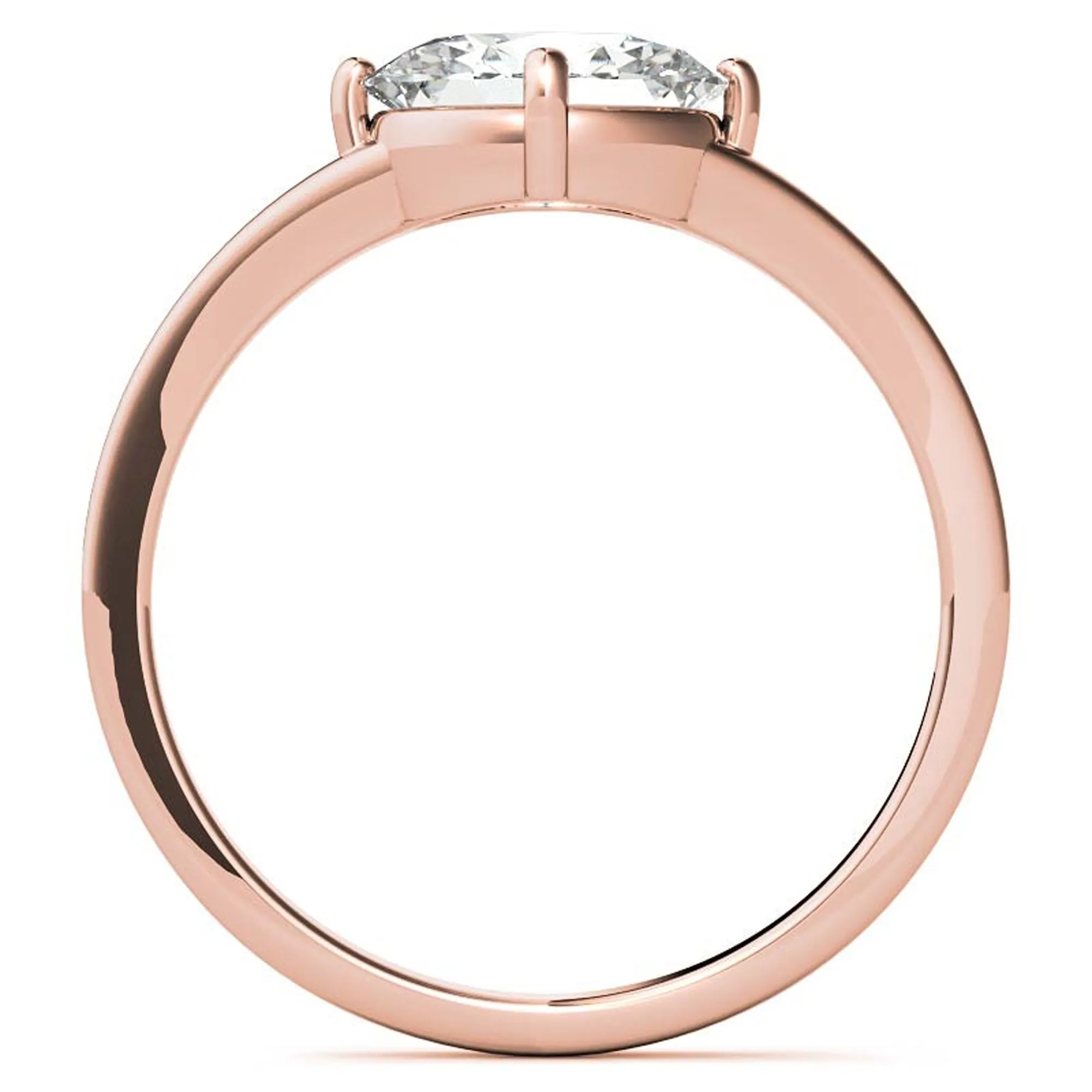 Stunning Solara Oval Solitaire Ring - Adjustable Sterling Silver with Luxurious Rose Gold Plating
