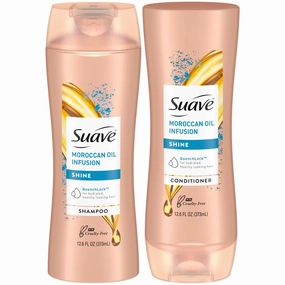 Suave Shine Shampoo and Conditioner Moroccan Infusion with Argan Oil 12.6 oz, 2 count