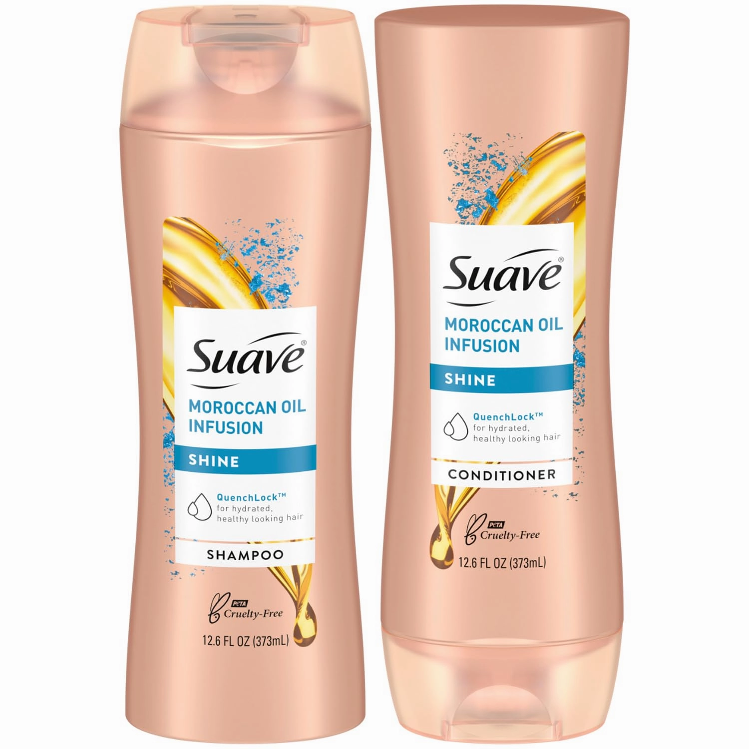 Suave Shine Shampoo and Conditioner Moroccan Infusion with Argan Oil 12.6 oz, 2 count