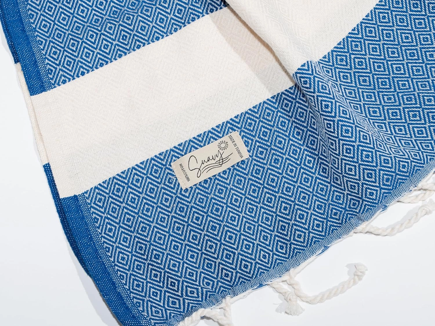 Suavy | Pack of 2 | Turkish Beach Towels | Sand-Free Quick Dry Towels | Turkish Handmade Bath Towels in Elegant Gift Box, Perfect for Beach, Picnic, Bathroom, Pool, and Travel | Royal Blue & Red