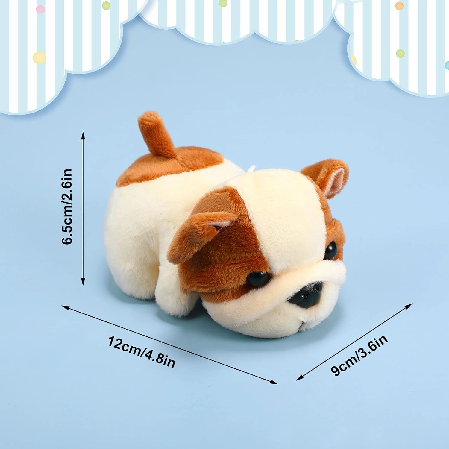 Sumind 9 Pcs 4" 5" Mini Plush Stuffed Puppy Dog Party Favor Small Dog Stuffed Animal Bulk Soft Toy Doll Cute for Kids Gift Graduation Stocking Stuffers Baby Shower Birthday(Fluffy Puppy)