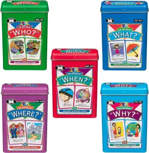 Super Duper Publications | Ask and Answer WH Question Five Fun Decks Bundle | Communication and Language Skills Flash Cards | Educational Resource for Children