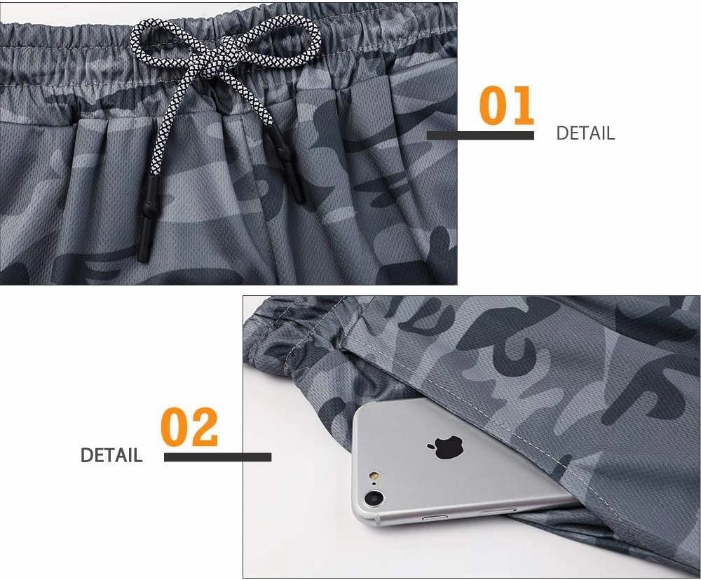 Surenow Men's Running Shorts Quick Dry Workout Gym Shorts Athletic 2-in-1 Stealth Shorts Outdoor Short for Men with Pockets