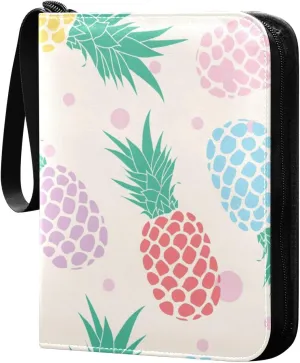 susiyo Card Binder Colorful Pineapples Print Trading Football Collectible Card Albums 400 Pockets