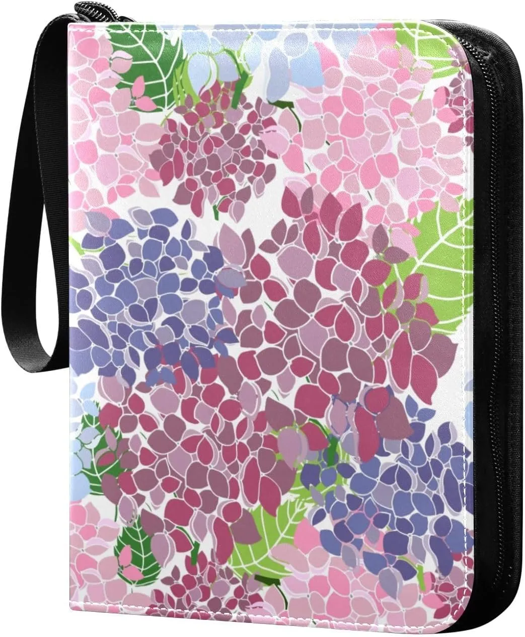 susiyo Colorful Pink Blue Hydrangea Flowers Card Binder 400 Pockets Cute Trading Football Collectible Card Albums