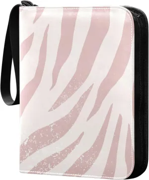 susiyo Colorful Zebra Skin Pattern Card Binder 400 Pockets Cute Trading Football Collectible Card Albums