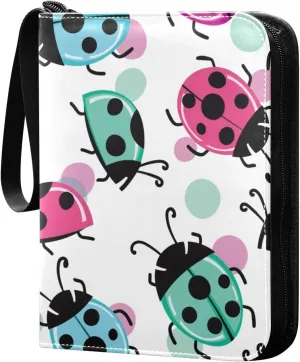 susiyo Cute Colorful Ladybird Animals Card Binder 400 Pockets Cute Trading Football Collectible Card Albums