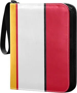susiyo Yellow Red White Blue Colorful Stripes Card Binder 400 Pockets Cute Trading Football Collectible Card Albums