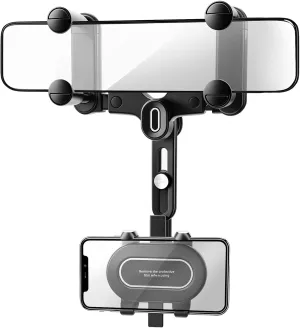 SXhyf Rear View Mirror Phone Holder, 2023 Rotatable and Retractable Car Phone Mount, Cell Phone Holder Car Fit for iPhone 11 12 13 14 Pro Max Samsung All Phone