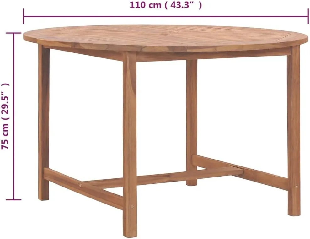 Teak Wood Garden Dining Outdoor Table - Durable Medium Furniture for Dining - Solid Teak Outdoor Furniture - Camping Tables