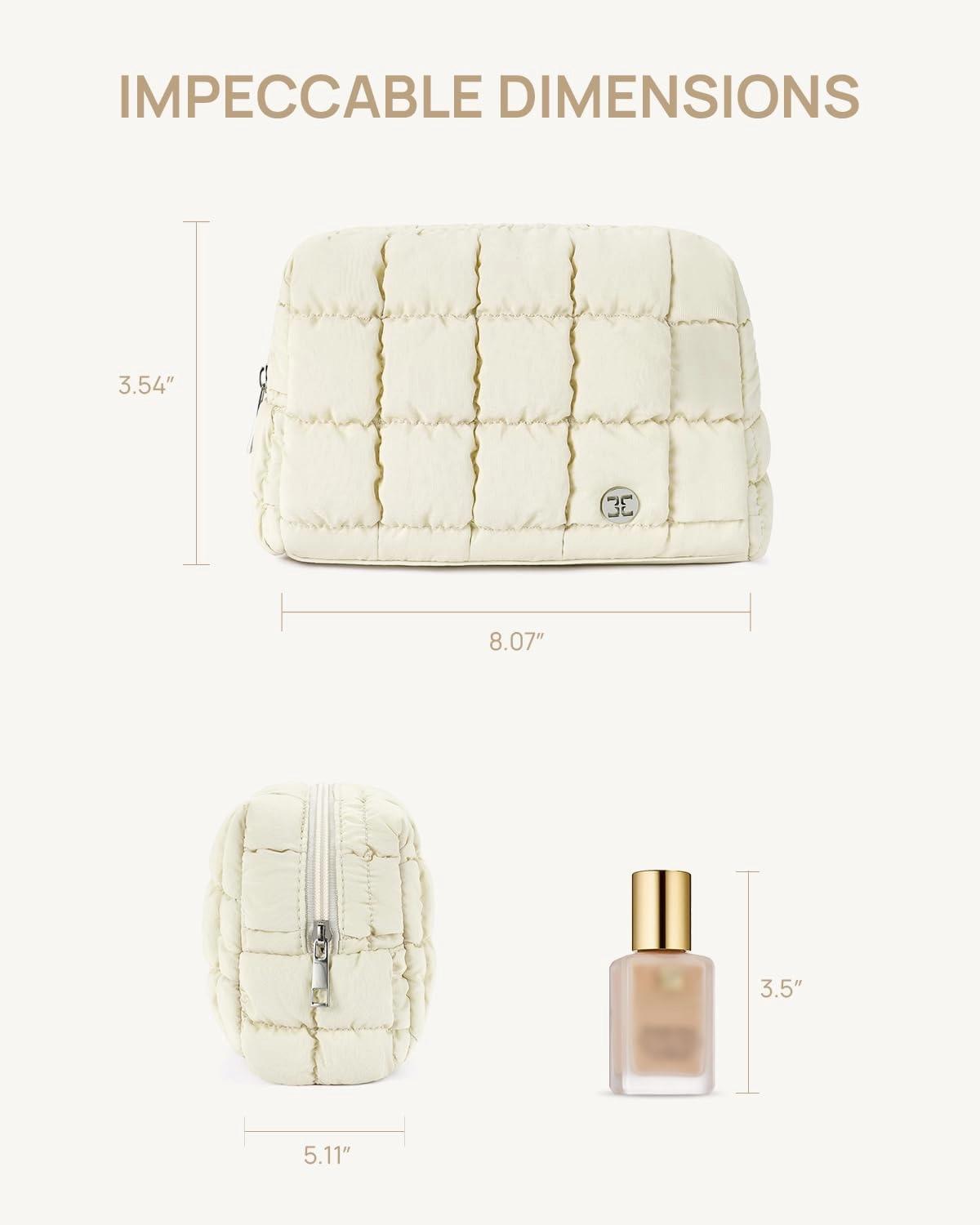 Telena Puffer Makeup Bags for Women, Nylon Puffy Padded Make Up Bags for Women Makeup Organizer Case, Wide-open Makeup Pouch Travel Essentials