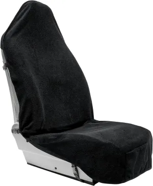Terry Cloth Sweat Towel Seat Cover; Carseat Towel Protector; Waterproof; Universal Fit for Car SUV Van Truck; EZ fit; Non Slip Grip; Machine Washable; Great for Gym Workout; 1pc Black