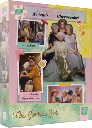 The Golden Girls “Everything’s Better with Friends and Cheesecake” 1000 Piece Jigsaw Puzzle | Collectible Puzzle Featuring Blanche, Dorothy, Sophia, Rose | Officially Licensed Golden Girls Merchandise