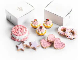 THE QUEEN'S TREASURES 18 Inch Doll Food Accessories, Bakery Party Set Includes Cookies, Cupcakes, Doughnuts, and a Party Cake, Compatible with American Girl Pastry Bake Shop & Kitchen Furniture