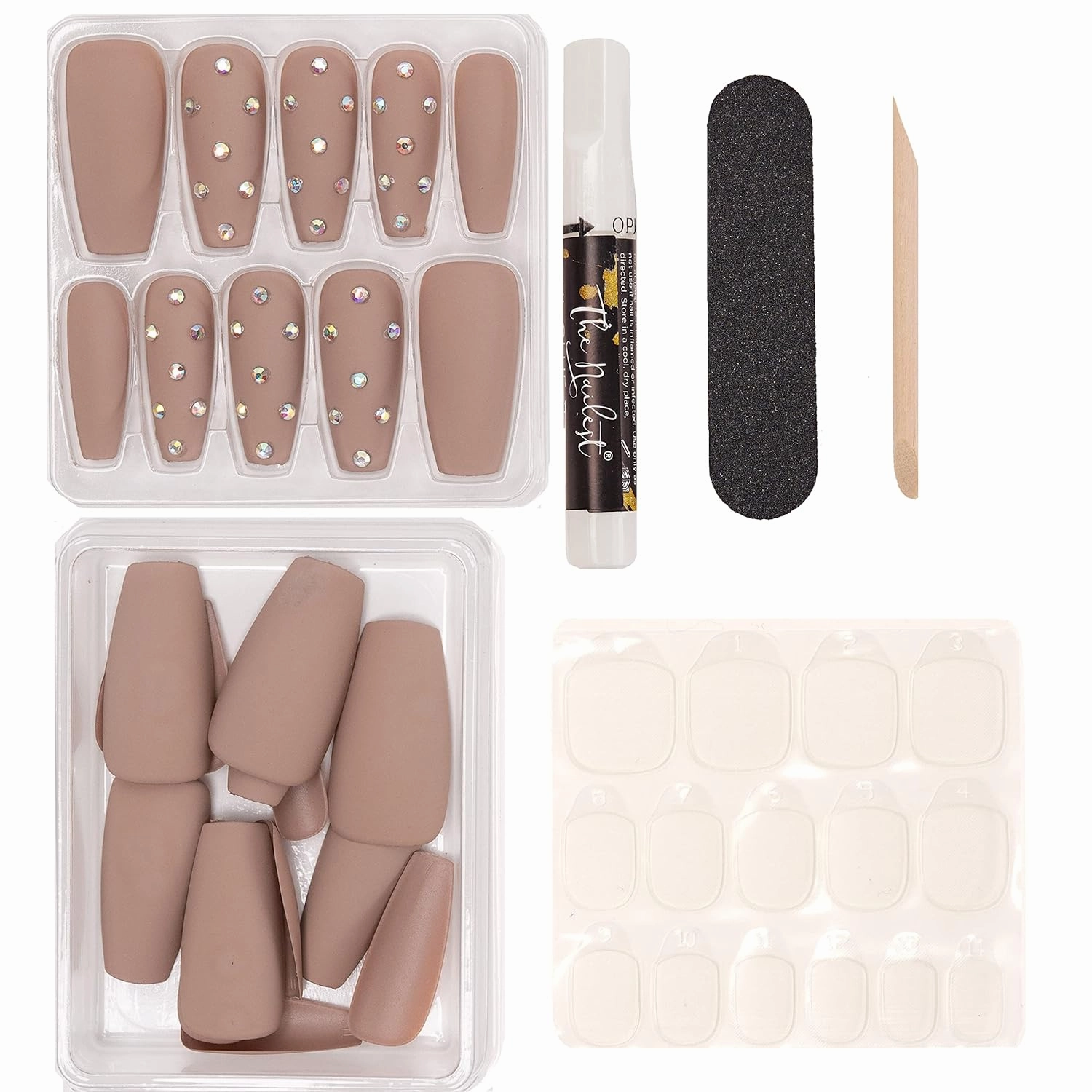 The Nailest - Instant Luxury Acrylic Press-on Nails-Medium Coffin- Honu Beige