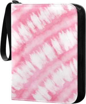 Tie-dye Colorful Watercolor Trading Card Protectors Holder Collectible Album for Sports Card Collection Storage 400 pockets Game Card Binder