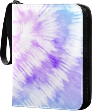 Tie Dye-colorful Watercolor Trading Card Protectors Holder Collectible Album for Sports Card Collection Storage 400 pockets Game Card Binder