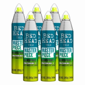 TIGI Bed Head Masterpiece Shiny Hairspray with Strong Hold - For All Hair Types - Extra Strong Hold & Shiny Finish - Use on Dry Hair - Premium Hair Care Products for Women & Men - 10.3 oz (6 Pack)