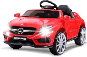 TOBBI Licensed Mercedes Benz Car for Kids,Ride on Cars with 2.4G Remote Control,Double Doors, 5 Point Safety Belt,LED Lights