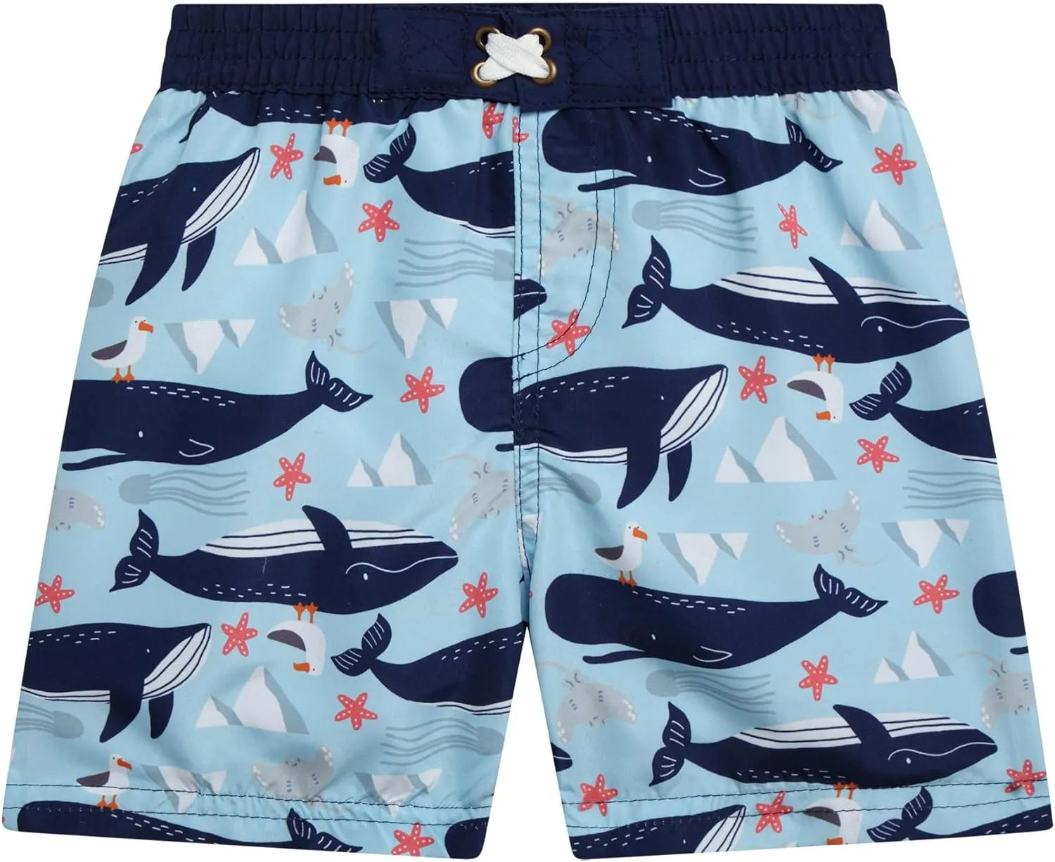 Toddler Baby Boys Swim Set - 4 Piece Swim Trunks and Short Sleeve Rash Guard for Boys Kids Swimwear (Sizes: 12M-7)