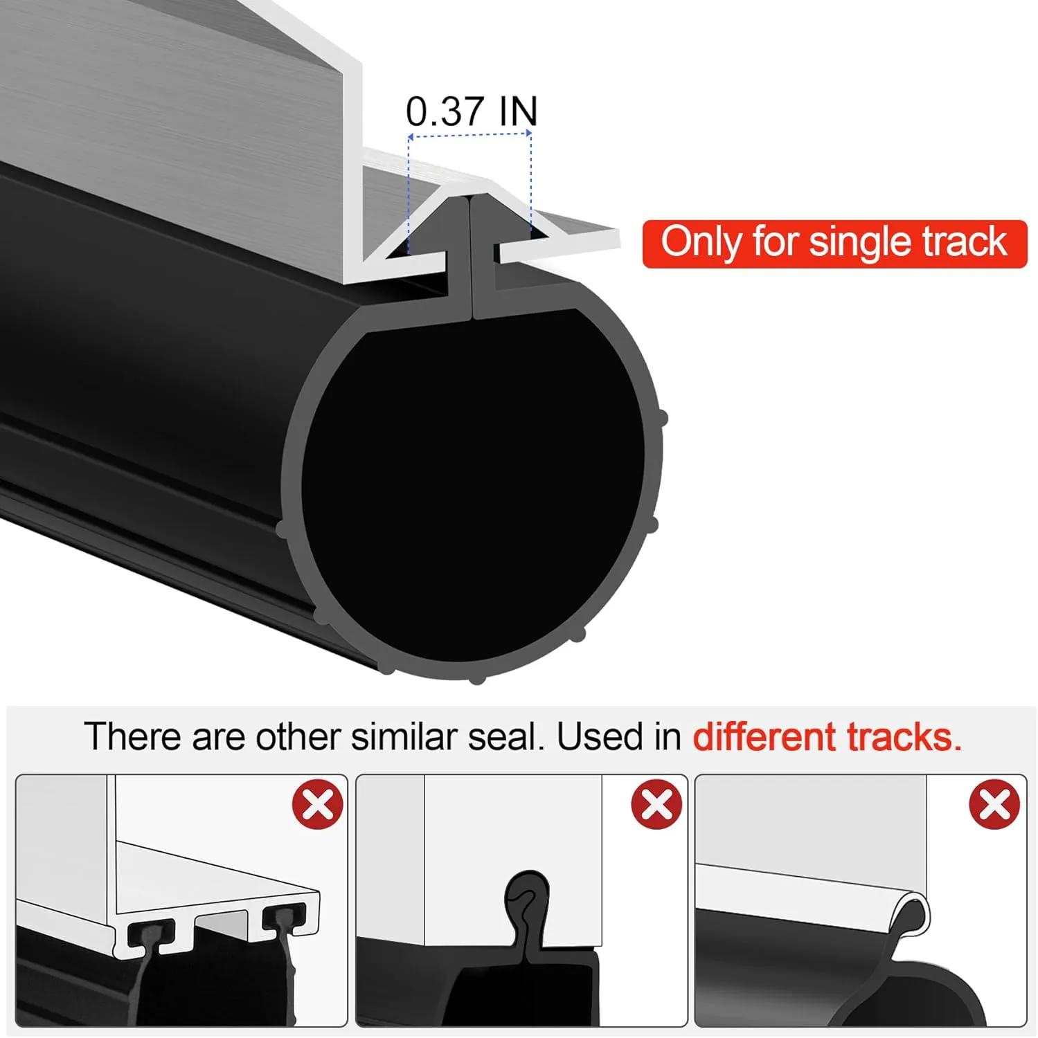ToLanbbt 10.5FT Garage Door Bottom Seal Strip for Clopay, EPDM Garage Door Rubber Weather Stripping Replacement for Single Slot, Blocks Cold/Hot Winds, Black