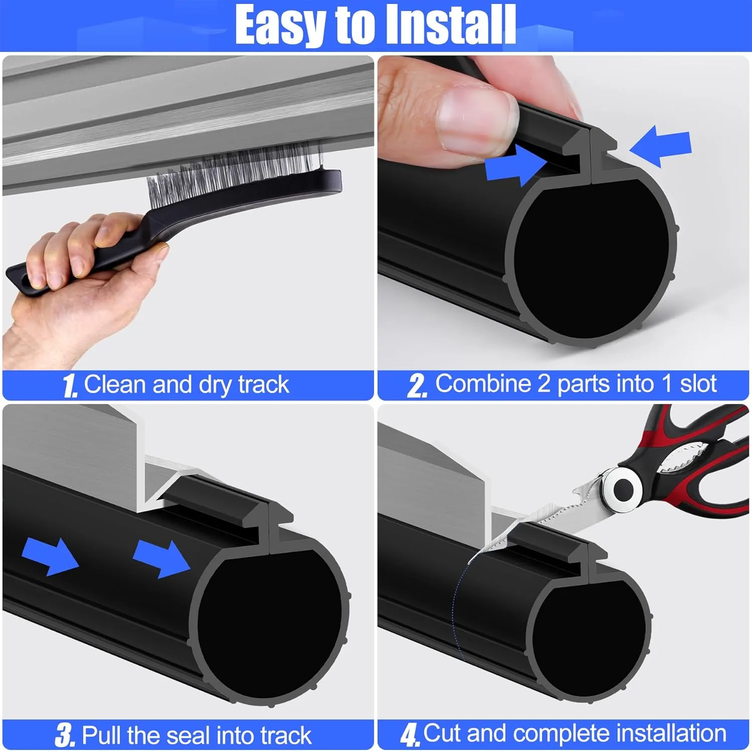 ToLanbbt 10.5FT Garage Door Bottom Seal Strip for Clopay, EPDM Garage Door Rubber Weather Stripping Replacement for Single Slot, Blocks Cold/Hot Winds, Black