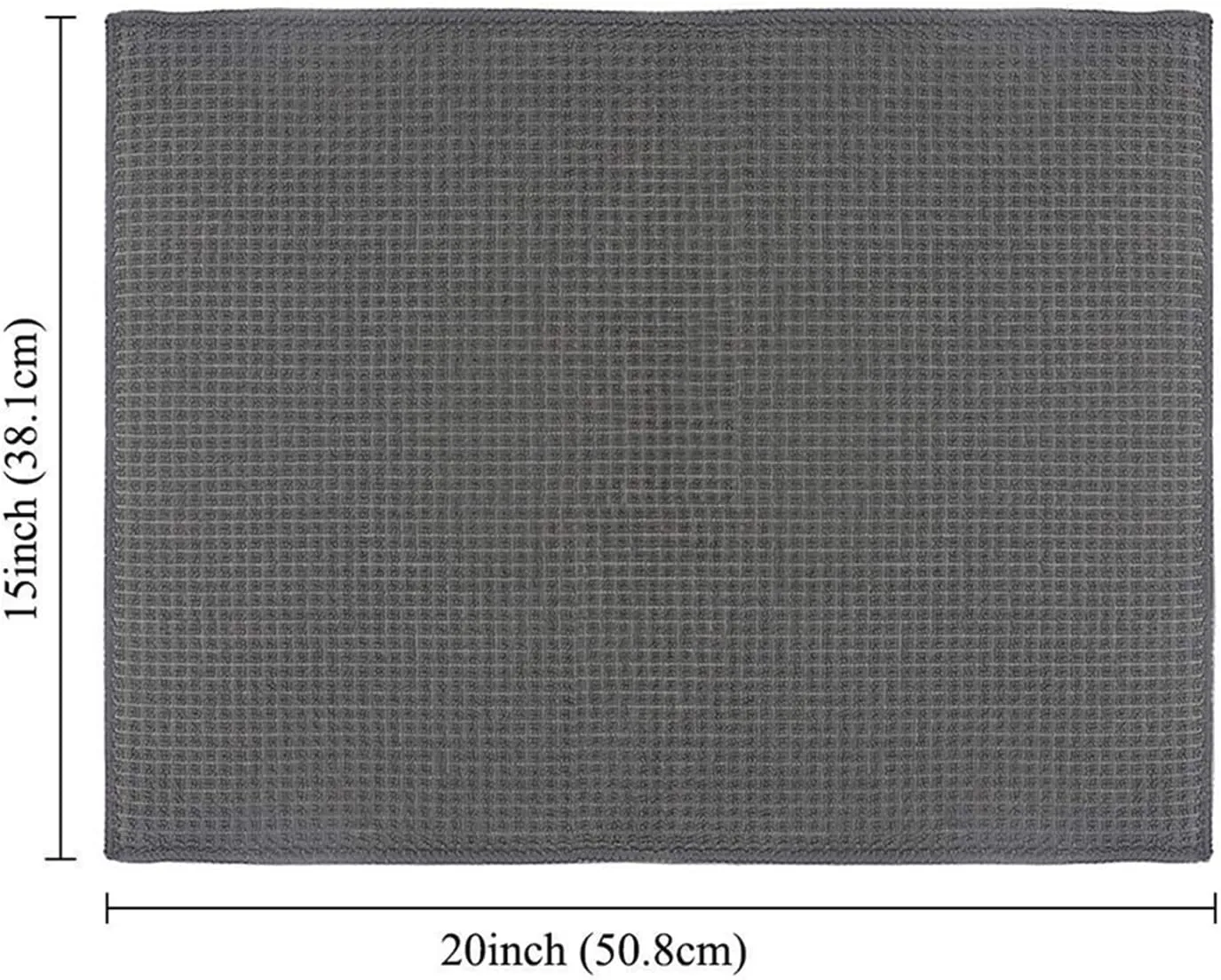Topsky Microfiber Dish Drying Mat 2 Pack, 20 X 15 Inch Kitchen Counter Mats Reversible Baby Bottles Dish Dry Pad,Super Absorbent Gray